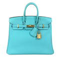 Hermès
Bleu Atoll Togo Birkin 25 Gold Hardware
