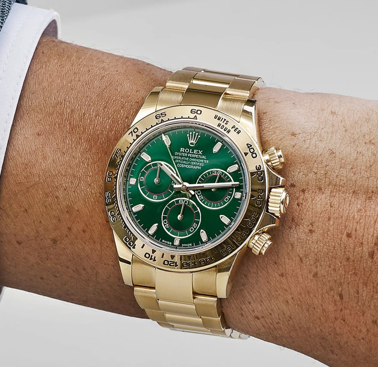 RLX Daytona 116508 'John Mayer' Yellow Gold Green Dial
