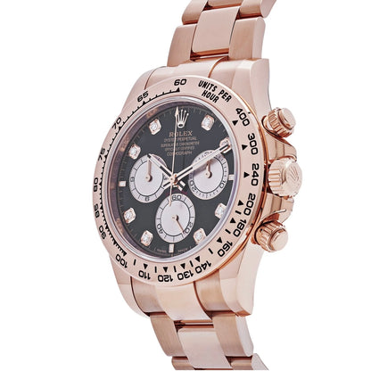 RLX Daytona 126505 Rose Gold Black Diamond Dial