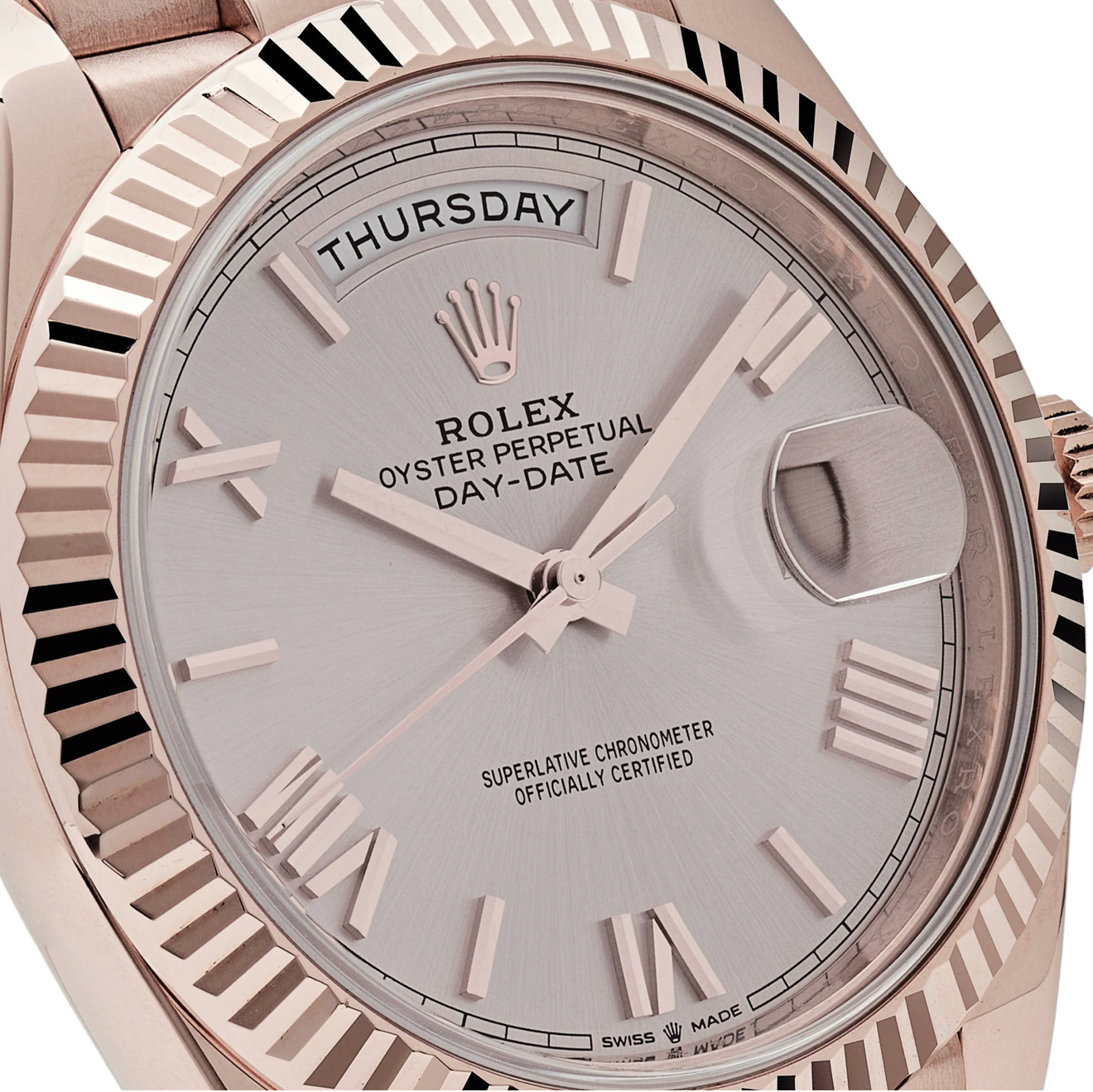 RLX Day-Date 40 228235 Rose Gold Sundust Roman Dial (2023)