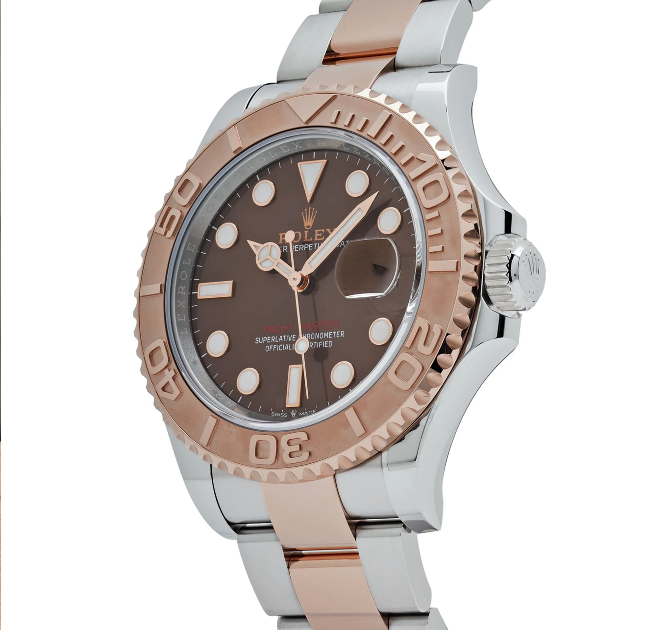 RLX Yacht-Master 40 126621 Stainless Steel Rose Gold Chocolate Dial