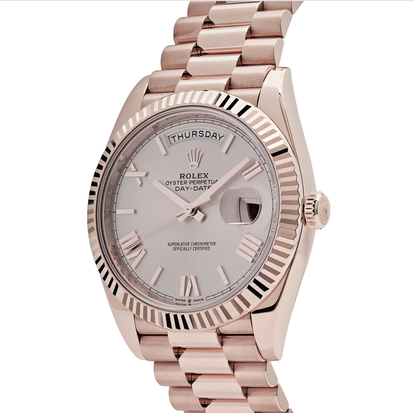 RLX Day-Date 40 228235 Rose Gold Sundust Roman Dial (2023)