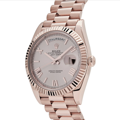 RLX Day-Date 40 228235 Rose Gold Sundust Roman Dial (2023)