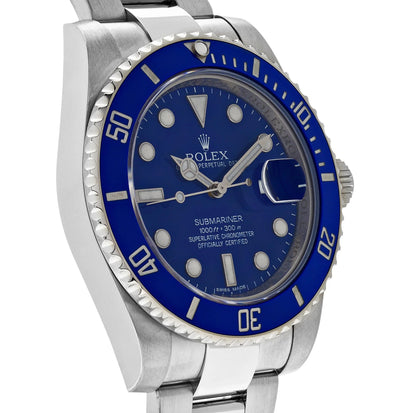 RLX Submariner Date 116619LB 'Smurf' White Gold Blue Dial Blue Bezel