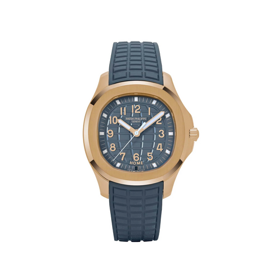 PP Aquanaut 5269R-001 'Travel Time' Quartz Rose Gold Blue Dial (2024)