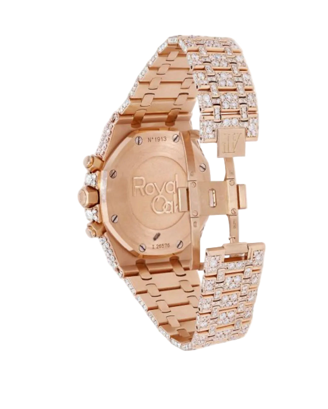 AP 18K Rose Gold Royal Oak 41MM VVS Lab Diamond Watch 37CT