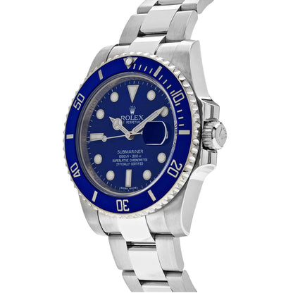 RLX Submariner Date 116619LB 'Smurf' White Gold Blue Dial Blue Bezel