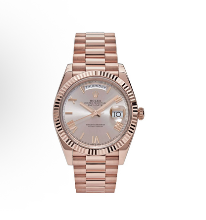 RLX Day-Date 40 228235 Rose Gold Sundust Roman Dial (2023)