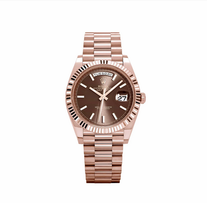 RLX Day-Date 40 Reference 228235 Rose Gold Chocolate Dial