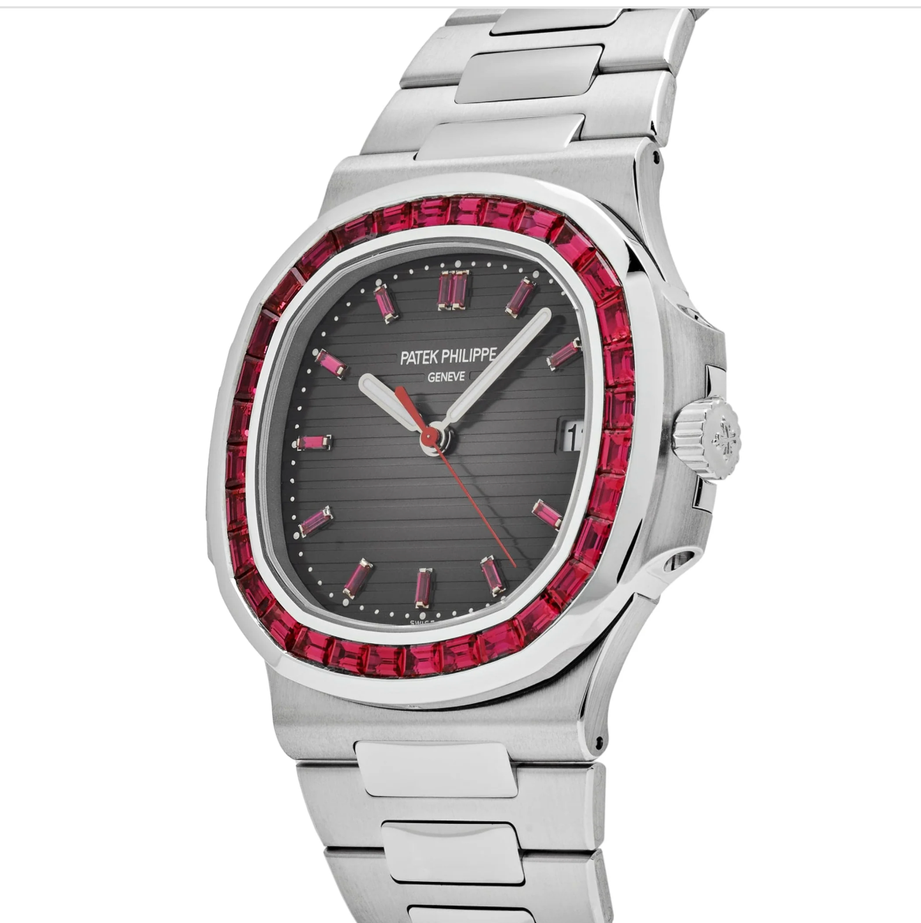 PP Nautilus 5711/112P-001 Platinum Grey Dial Ruby Bezel