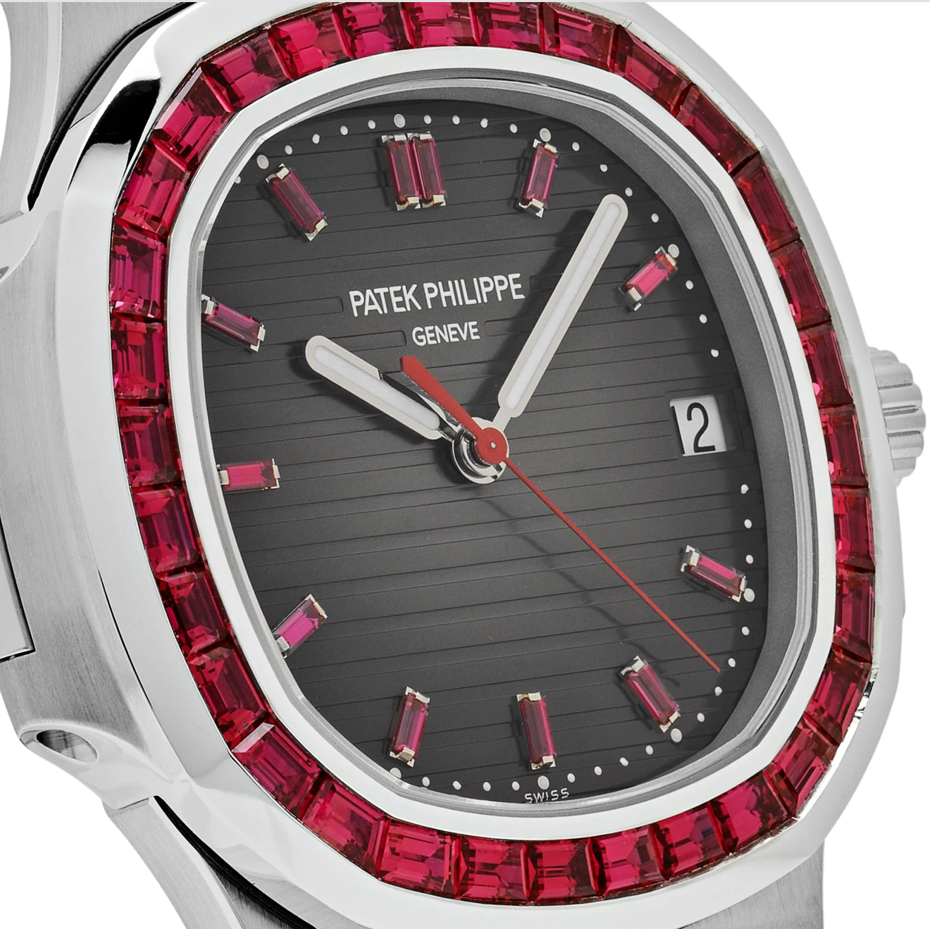 Patek Philippe
 Nautilus 5711/112P-001 Platinum Grey Dial Ruby Bezel