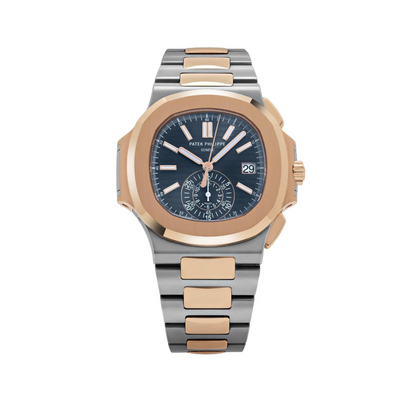 PP Nautilus 5980/1AR-001 Chronograph Stainless Steel Rose Gold Blue Dial