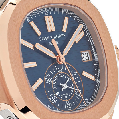 PP Nautilus 5980/1AR-001 Chronograph Stainless Steel Rose Gold Blue Dial