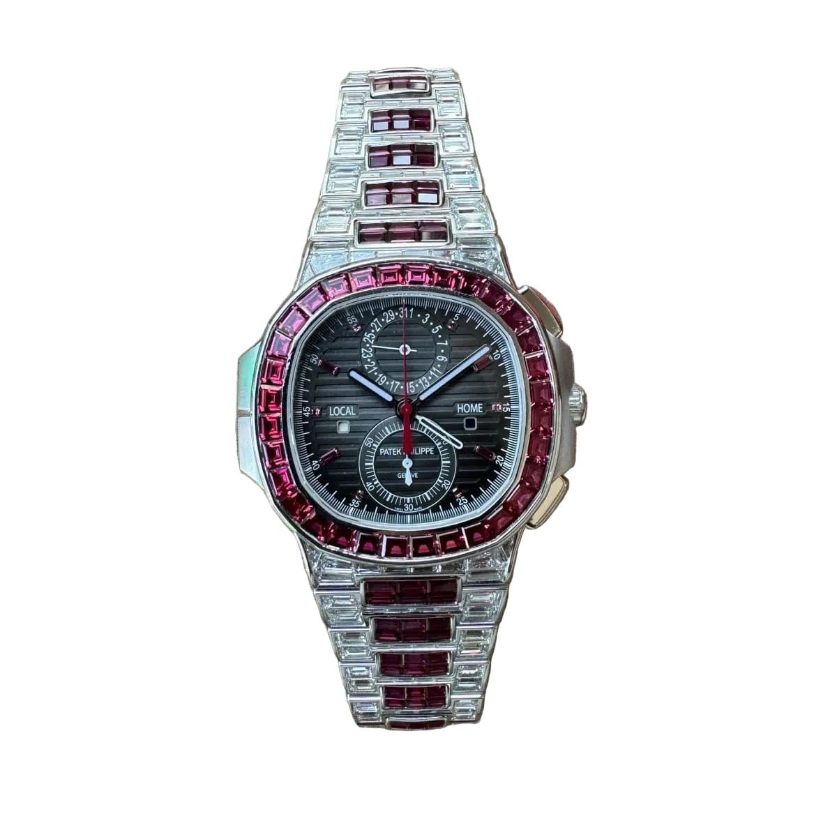 Patek Philippe 5990/1422G Nautilus Travel Time Ruby Gem-Set lab stone