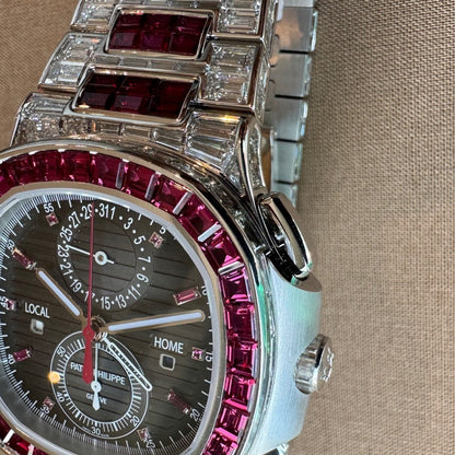 PP 5990/1422G Nautilus Travel Time Ruby Gem-Set lab stone